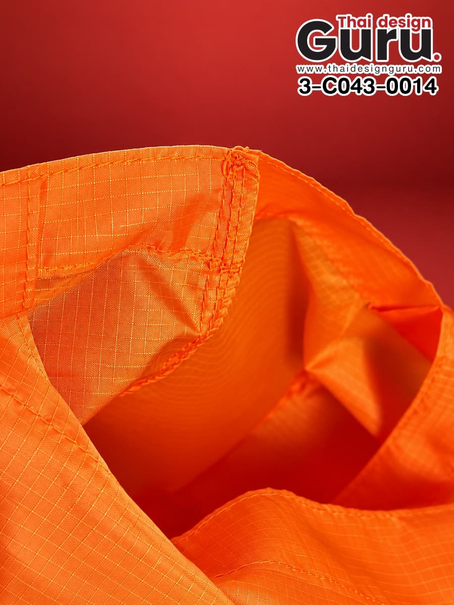 รับผลิตกระเป๋าพับได้แบบมีซิป สีส้ม กระเป๋าพับได้แบบมีซิป สีส้ม