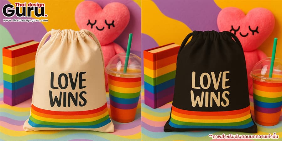 กระเป๋าผ้าสีรุ้ง ออกแบบกระเป๋าผ้า LGBTQ+