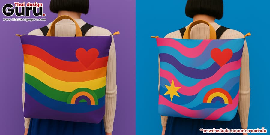 กระเป๋าผ้าสีรุ้ง ออกแบบกระเป๋าผ้า LGBTQ+