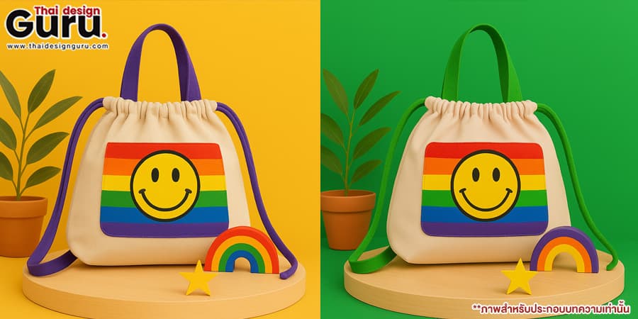 กระเป๋าผ้าสีรุ้ง ออกแบบกระเป๋าผ้า LGBTQ+