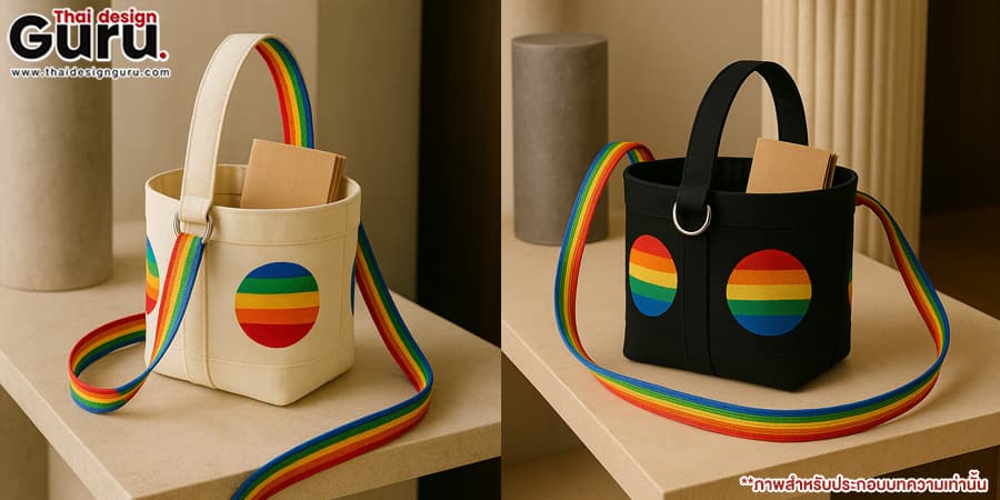 กระเป๋าผ้าสีรุ้ง ออกแบบกระเป๋าผ้า LGBTQ+