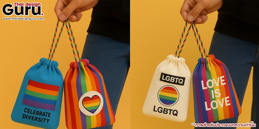 กระเป๋าผ้าสีรุ้ง ออกแบบกระเป๋าผ้า LGBTQ+