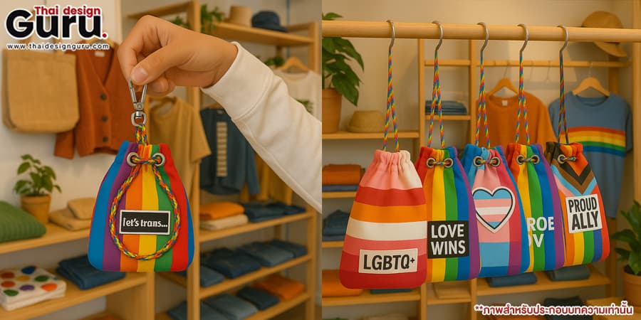 กระเป๋าผ้าสีรุ้ง ออกแบบกระเป๋าผ้า LGBTQ+
