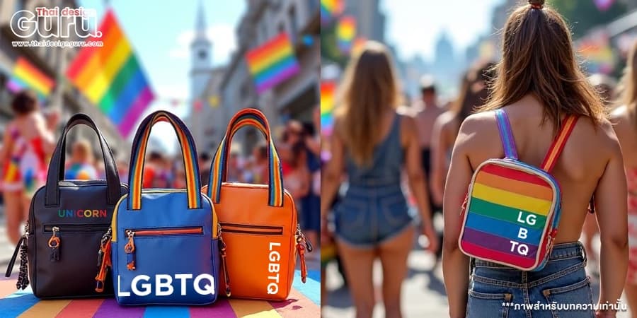 กระเป๋าผ้าสีรุ้ง ออกแบบกระเป๋าผ้า LGBTQ+