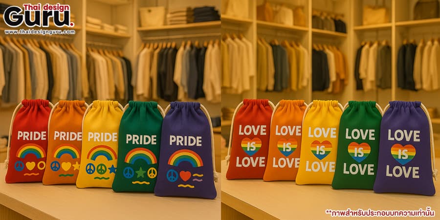 กระเป๋าผ้าสีรุ้ง ออกแบบกระเป๋าผ้า LGBTQ+