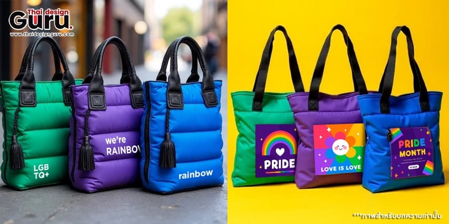 กระเป๋าผ้าสีรุ้ง ออกแบบกระเป๋าผ้า LGBTQ+